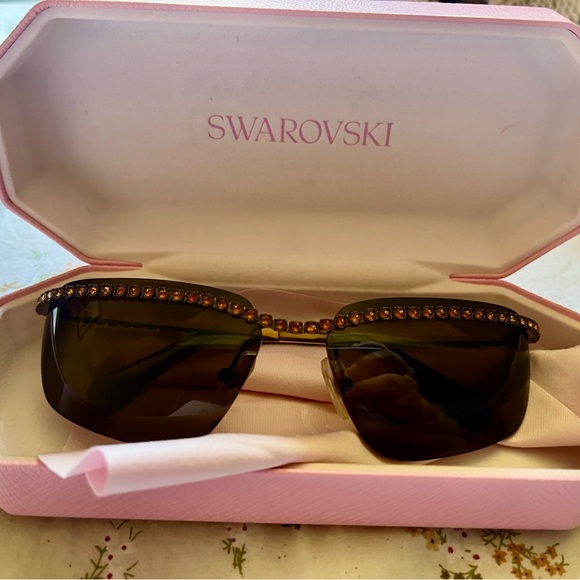 Swarovski Brown Sunglasses with Gold Accents main image 7